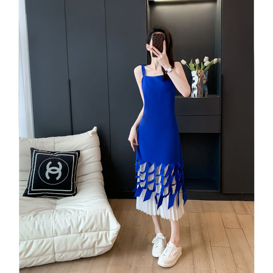 2025 Suspender dress summer women's 2022 new  temperament socialite hollow high-end design niche skirt
