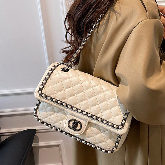 2025 Shoulder bag women's new fashion light luxury small square bag versatile diamond underarm bag women's high-end chain messenger bag