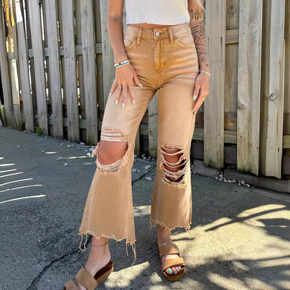 maoxiangshop-shop fall outfits women Southeast Asian Women's Ripped Jeans Women's Straight Loose Jeans Women