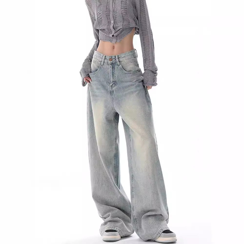 maoxiangshop-shop outfit ideas for school Ken Studio Early Autumn 2024 New Jeans Women's American Retro Design Niche Loose Wide-Leg Pants Pants