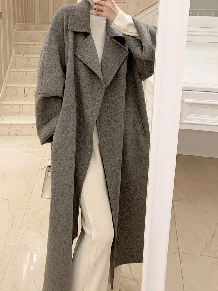 maoxiangshop barn jacket outfits Red Woolen Coat Women's Mid-Length 2024 Spring and Autumn New Loose Woolen Coat