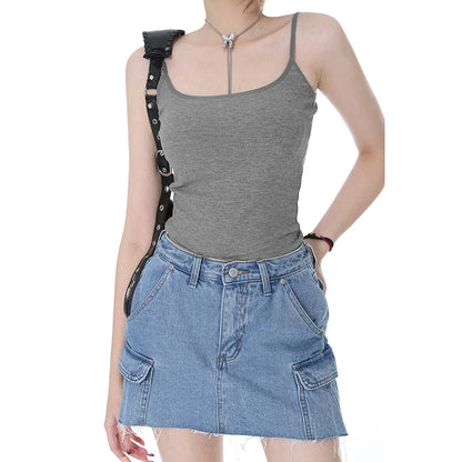 2025n Spice Girl Fashion Suspender Vest Women's Summer Short Wear Show Figure Sexy Small Wear