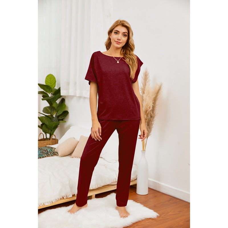 MAOXIANGSHOP 2025 new 2025  wish loose T-shirt trousers large size casual loungewear pajamas set, women