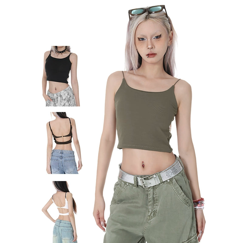 2025n Spice Girl Style Halter Bottom Top Women's Summer New Versatile Sexy Body Suspender Vest