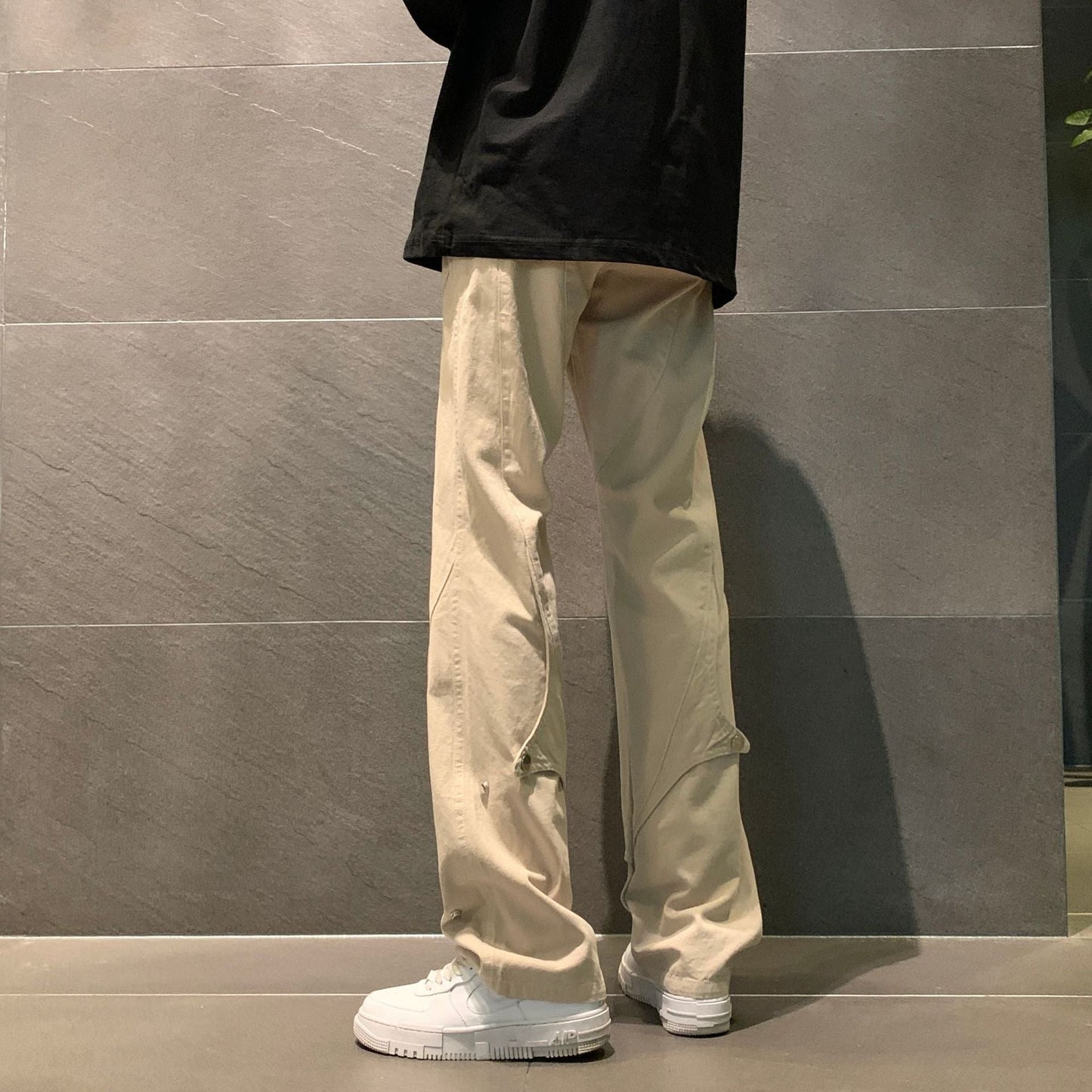 maoxiangshop-shop fall inspo outfits Pants Men's Spring and Autumn Slim Fit Skinny American Vibe High Street Pants Straight Loose Wide Leg Casual Trousers