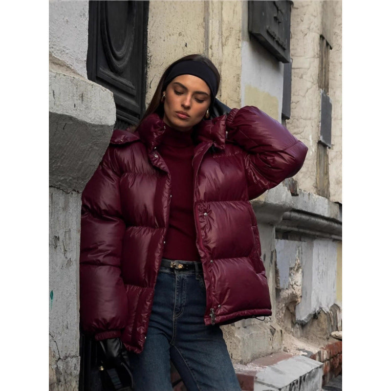 MAOXIANGSHOP 2025 Winter popular New Popular trade new temperament warm red hooded cotton clothes bread clothes
