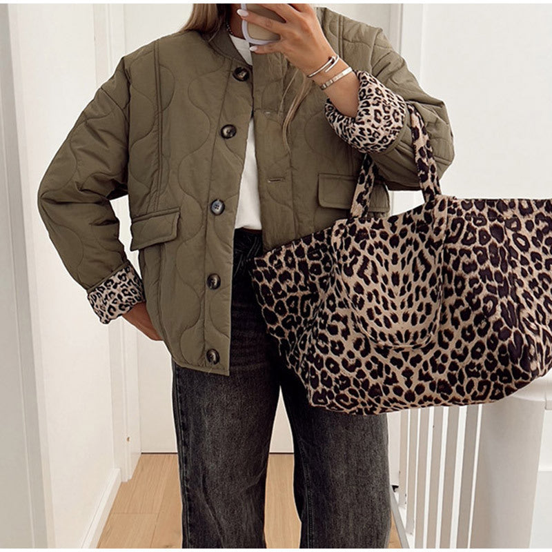 MAOXIANGSHOP 2025 Real shot - quilted button cotton clothes  New loose n fashion comfortable retro casual jacket