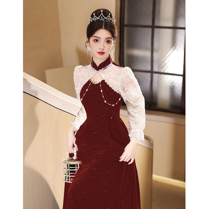 New Chinese toasting clothes 2025 new bridal wedding advanced sense engagement banquet dress dress women's red wedding dress spring and summer