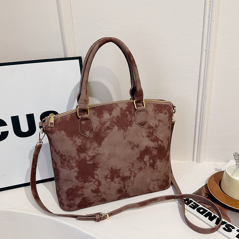 MAOXIANGSHOP 2025 popular new fashionable Popular style smudge color portable tote bag simple commuting large capacity shoulder messenger bag