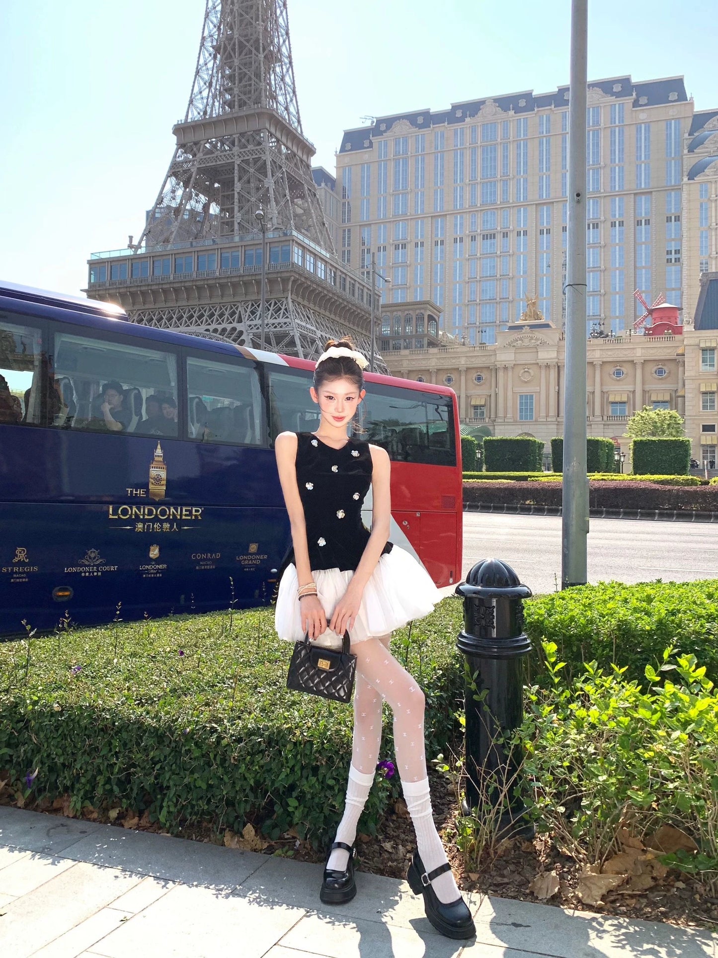 coffee break birthday dress dress women's summer new velvet princess small black dress mesh waist fluffy skirt
