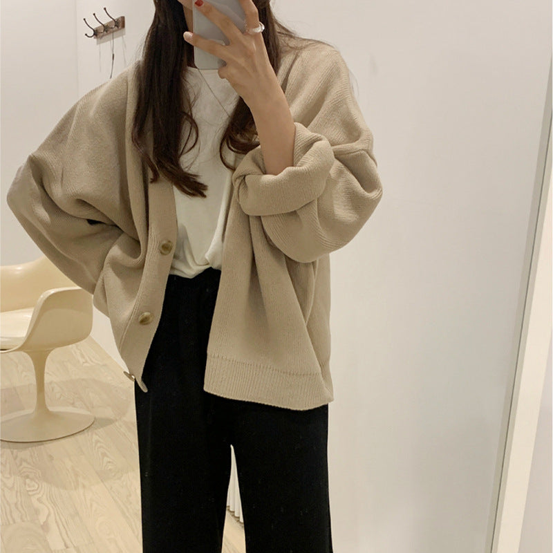 maoxiangshop-shop discover style ideas Thick Sweater Coat for Women Early Autumn New Loose Lazy Casual Korean Style Long Sleeve Knitted Cardigan