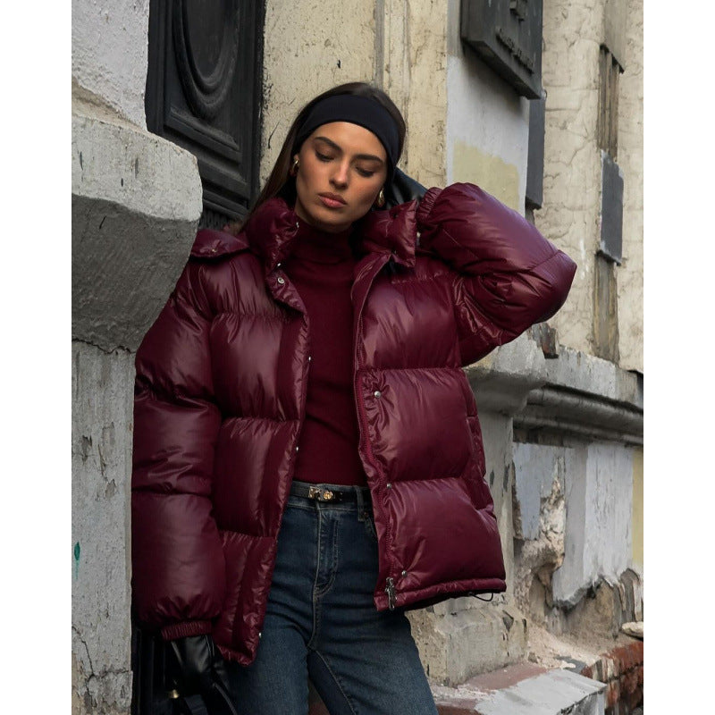 MAOXIANGSHOP 2025 Winter popular New Popular trade new temperament warm red hooded cotton clothes bread clothes