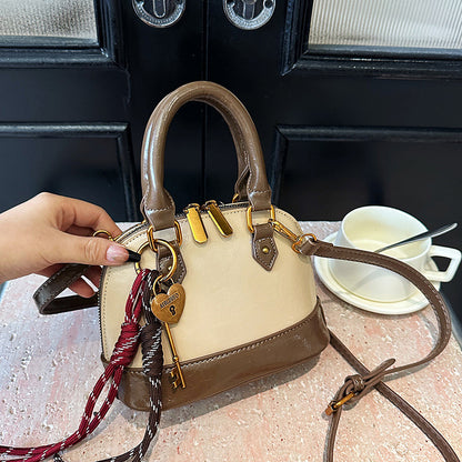 MAOXIANGSHOP 2025 bags fashion popular patent leather glossy shell bag women's niche texture women's handbag ins messenger bag