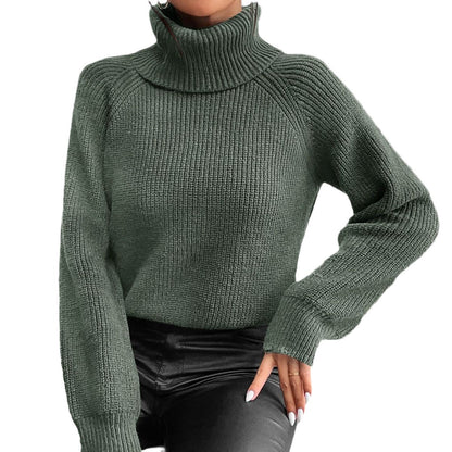 maoxiangshop-shop fall fashion Women's Fashion Turtleneck Sweater Outer Wear Solid Color Loose Slimming Versatile Basic Sweater