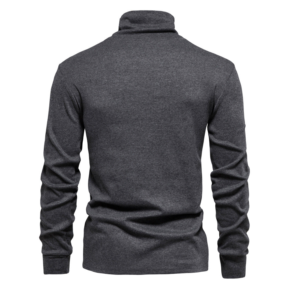 MAOXIANGSHOP 2025 Cross-border new popular autumn texture men's top casual men's bottoming shirt 2025 skin-friendly and breathable wholesale