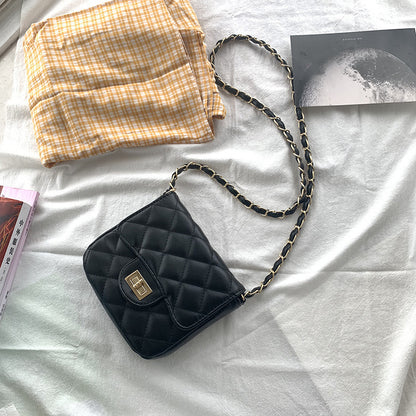 MAOXIANGSHOP 2025 Internet celebrity small bag women's popular small fragrant wind diamond chain black small square bag super fire shoulder messenger women's bag this year