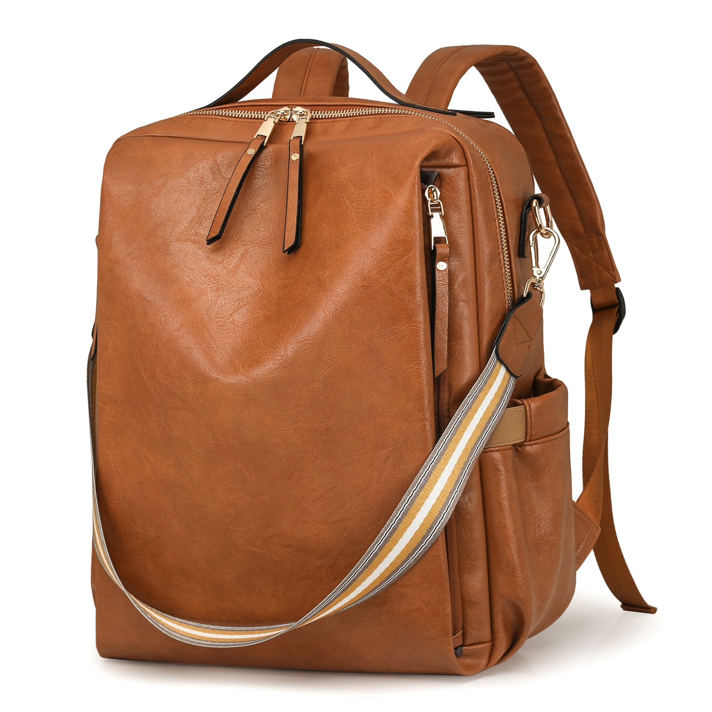 MAOXIANGSHOP 2025 New women's business bag computer bag multi-function backpack PU fashion women's bag travel function backpack