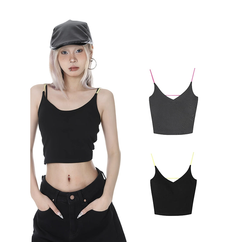 2025n Spice Girl Style Bottom Top Women's Summer Trend Short Slim Fit Sexy Body Suspender Vest