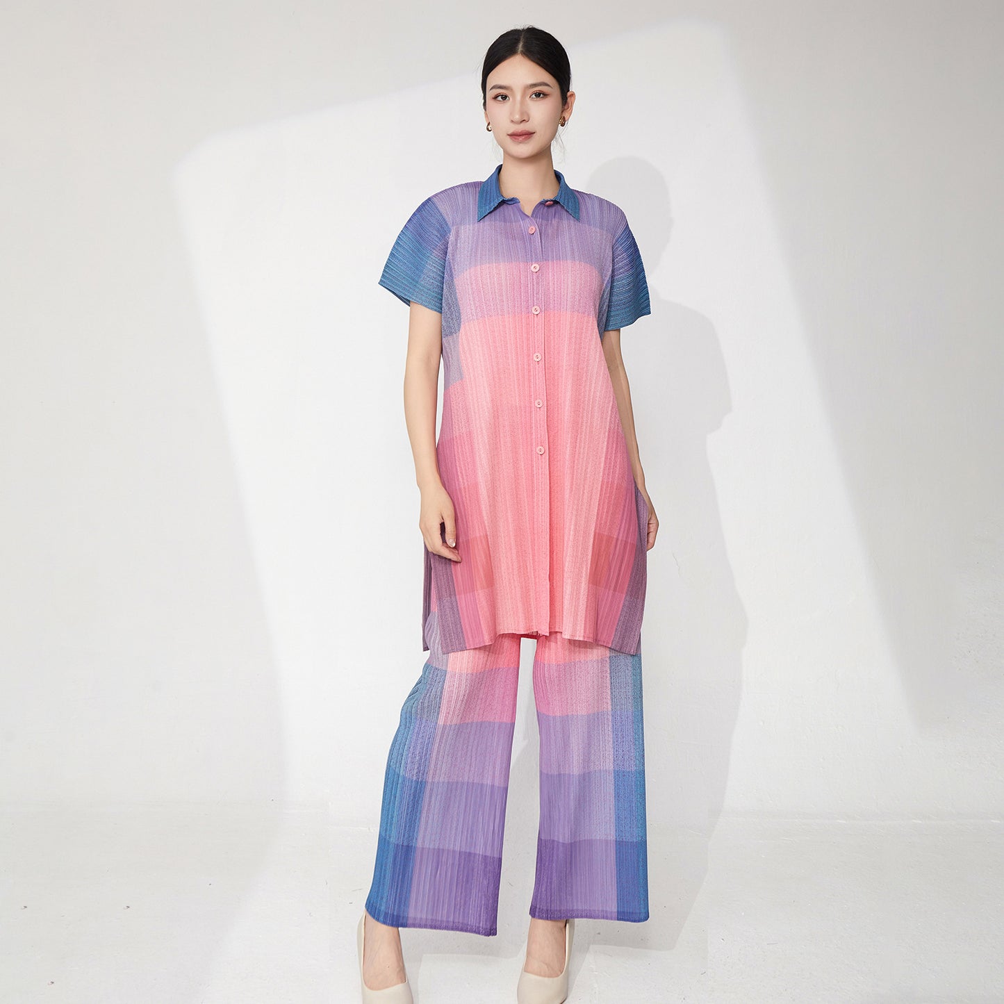 counter quality fashion suit women's summer new commuting versatile high sense fashion temperament two-piece set trendy