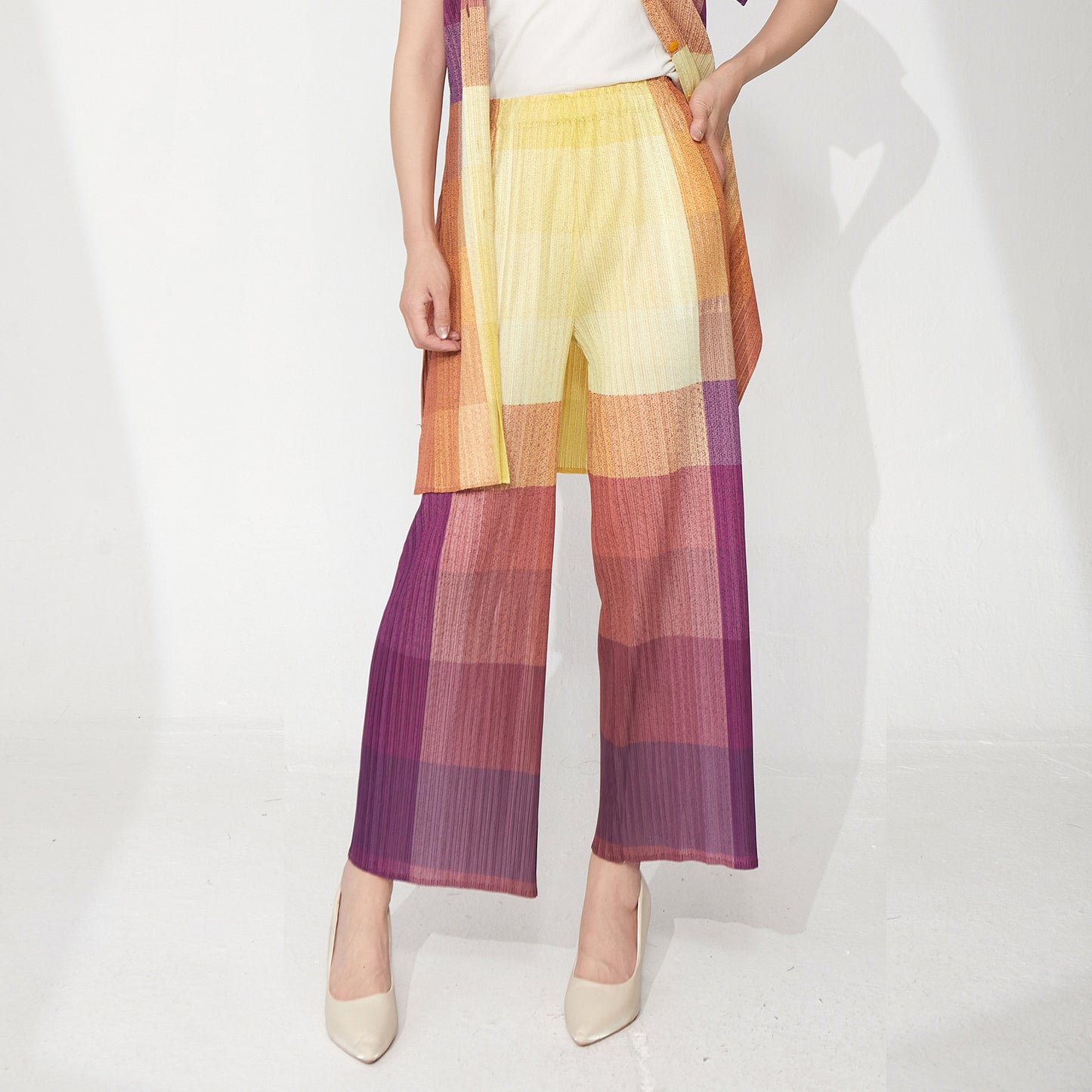 counter quality casual pants women's summer gradual change new high-end drape loose versatile long straight pants