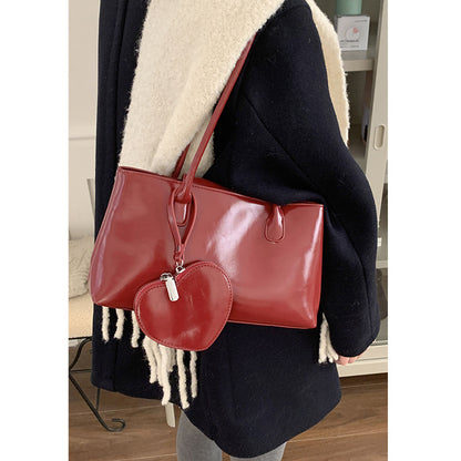 MAOXIANGSHOP 2025 Red Bridal Wedding Bag Love Earphone Bag 2025 New Large Capacity Long Handle Shoulder Bag Retro Hot Tote Bag