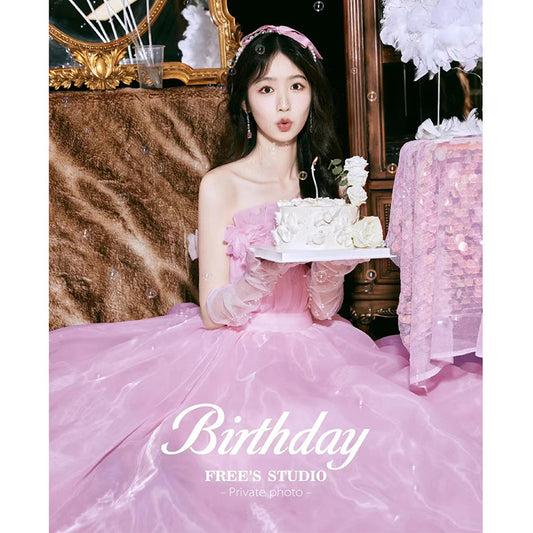 2025New Studio Theme Wedding Clothing Fashion Korean Mixed Pictorial Image Photo Satin Dress Stage Performance Clothing