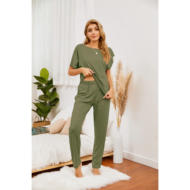 MAOXIANGSHOP 2025 new 2025  wish loose T-shirt trousers large size casual loungewear pajamas set, women