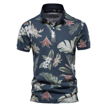MAOXIANGSHOP 2025 summer new Popular trade supply printed POLO shirt spot men's short-sleeved lapel Popularan size T-shirt