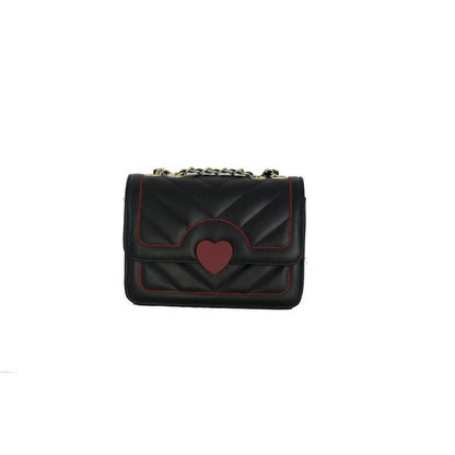 MAOXIANGSHOP 2025 Japanese ins white small bag female new student oblique span bag love contrasting color diamond chain portable small square bag
