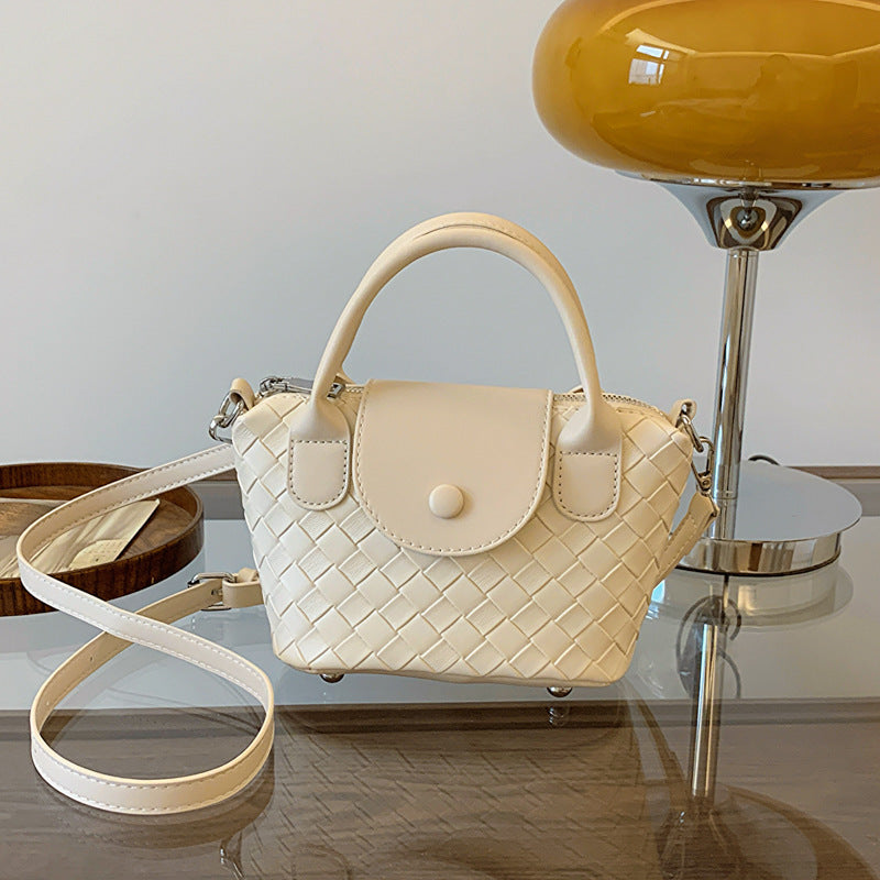 MAOXIANGSHOP 2025 Early autumn new imitation woven women's bags, dumpling bags, high-end textured handbags, versatile single shoulder messenger bags, New explosion