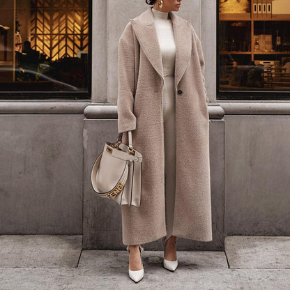 maoxiangshop outfit inspo fall 2024 Autumn and Winter Direct Selling Warm Coat Long Sleeve Lapel Women's Plush Top Women's Overcoat