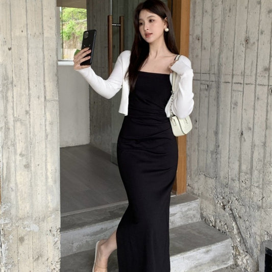 2025 summer clothing new high waist and thin temperament suspender dress high-end long dress children 88192