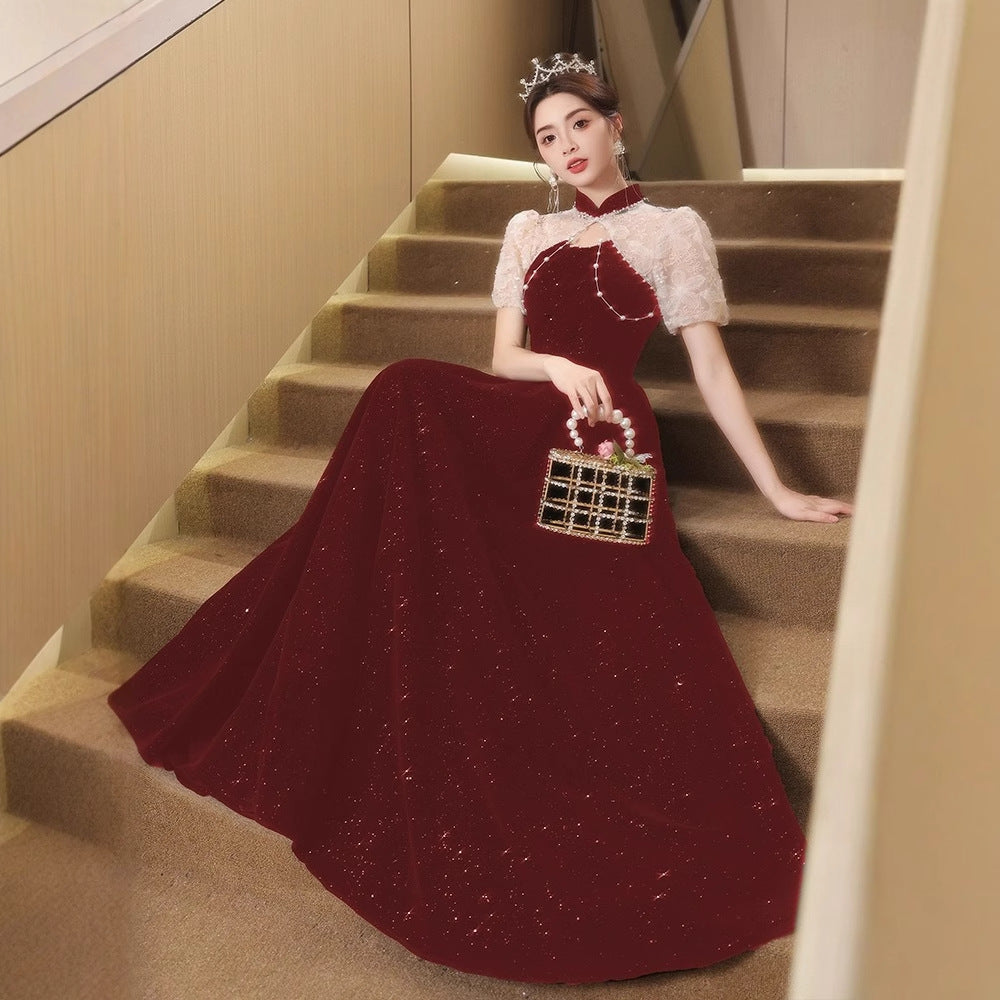 New Chinese toasting clothes 2025 new bridal wedding advanced sense engagement banquet dress dress women's red wedding dress spring and summer