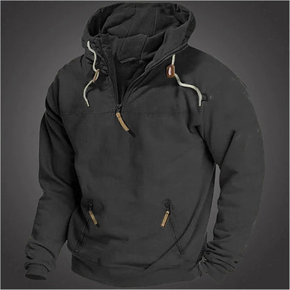 maoxiangshop-shop birkenstock clogs outfit fall Autumn and Winter New Men's Hooded Solid Color Sweater Youth Sports Casual Loose Solid Color Sweater Jacket