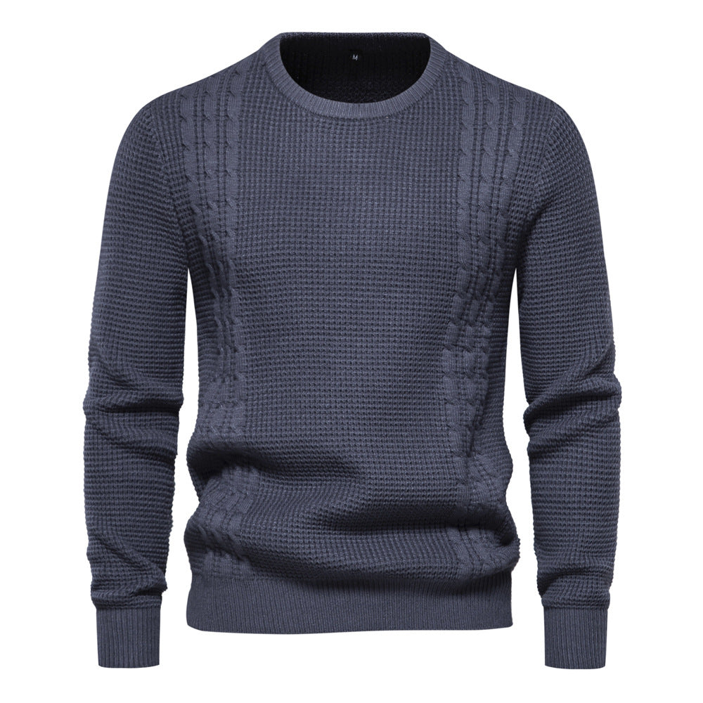 MAOXIANGSHOP 2025 Popularan New  autumn and winter new men's sweater waffle solid color knitted sweater high quality Popular trade men's clothing