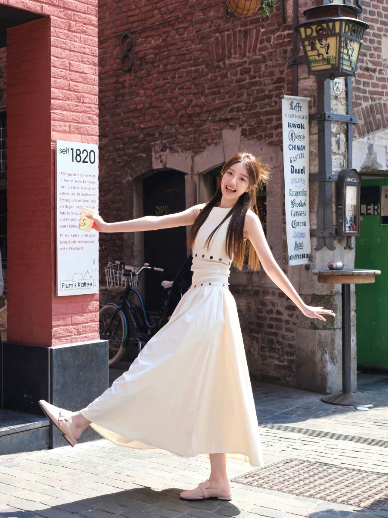 LLDC  Minimalist Vest Set Women's Detachable Skirt Two-piece Set  White Temperament Long Dress