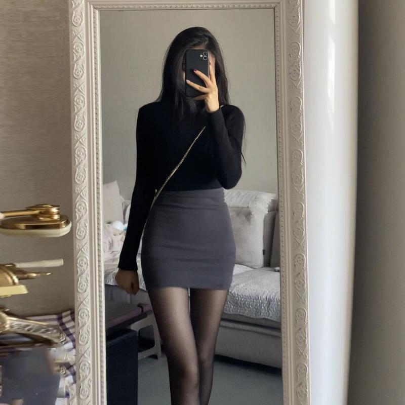 maoxiangshop-shop discover style ideas Black Irregular Skirt Women's Hip Skirt One-Step Skirt High Waist Sexy Tight Split A- line Skirt Suit Skirt