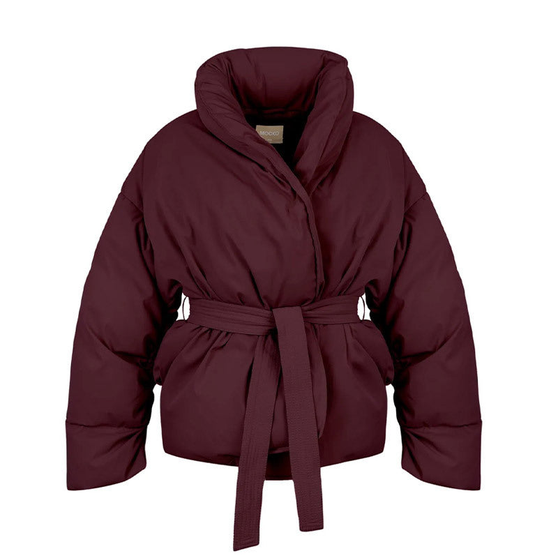 MAOXIANGSHOP 2025 popular new fashion casual waist solid color cotton clothes stand-up collar winter men's and women's new high quality