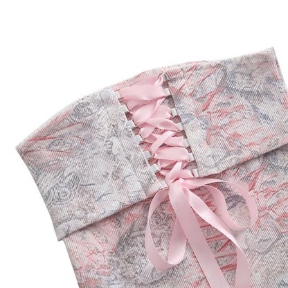 maoxiangshop 2000s fashion Pink Lace Strap Tube Top Women's Autumn Hot Girl Outer Wear Sexy Tight Short Vest