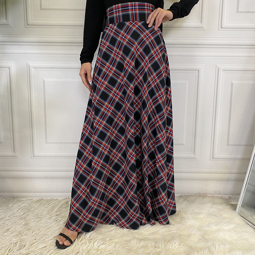 maoxiangshop outfit inspo fall Fashion Casual Waist Slimming Scottish Skirt
