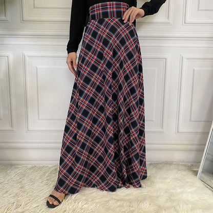 maoxiangshop outfit inspo fall Fashion Casual Waist Slimming Scottish Skirt