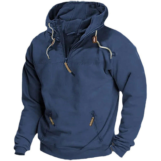 maoxiangshop-shop birkenstock clogs outfit fall Autumn and Winter New Men's Hooded Solid Color Sweater Youth Sports Casual Loose Solid Color Sweater Jacket