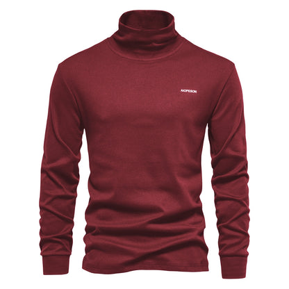 MAOXIANGSHOP 2025 Cross-border new popular autumn texture men's top casual men's bottoming shirt 2025 skin-friendly and breathable wholesale