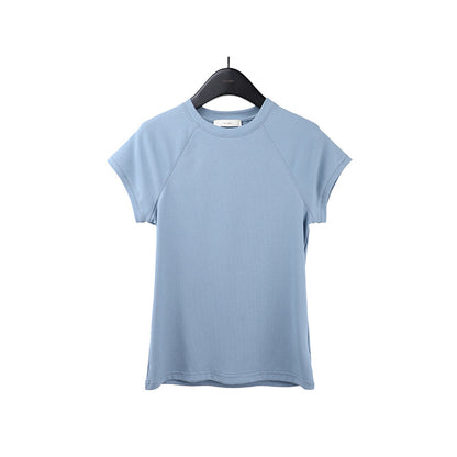2025 [7 colors optional] Crew neck net version short-sleeved T-shirt women's 2025 spring and summer new Korean version casual versatile top T026