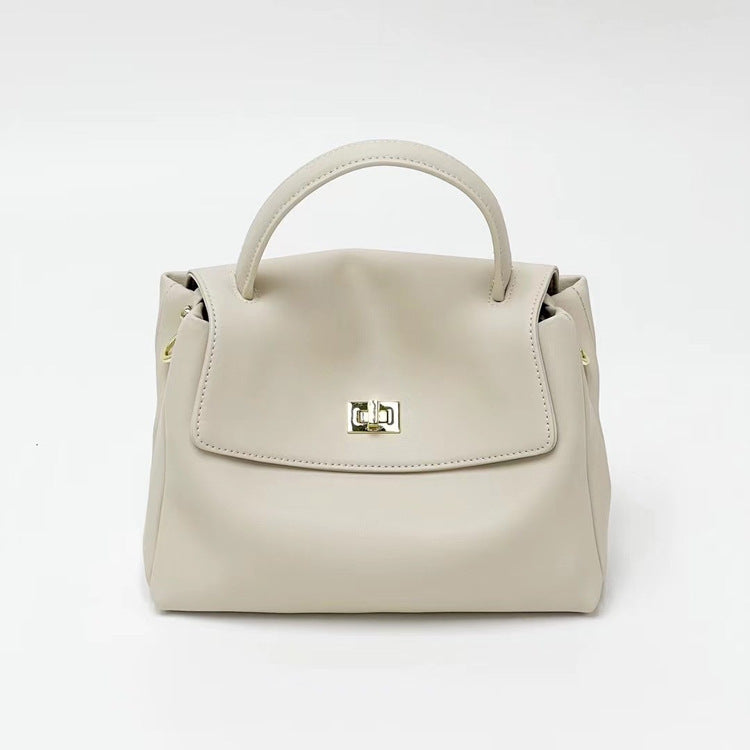 2025 Textured soft cowhide handbag summer new retro small square bag versatile fashion shoulder bag messenger women's bag women's bag