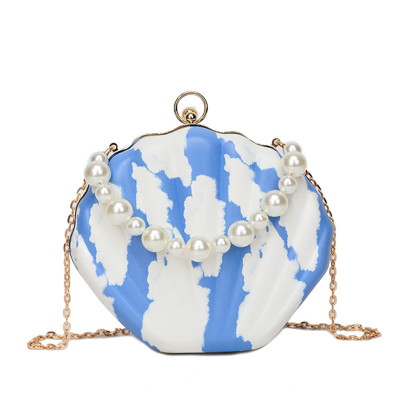 MAOXIANGSHOP 2025 Fashion popular pearl portable shell bag  New new candy color women's bag chain shoulder messenger bag bag