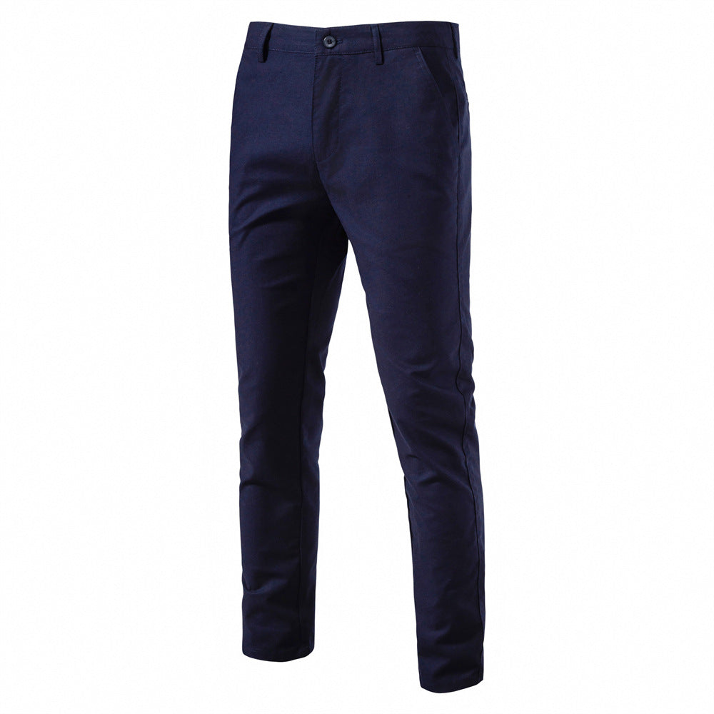 MAOXIANGSHOP 2025 Autumn new men's cotton and linen casual pants breathable straight teen solid color versatile men's trousers