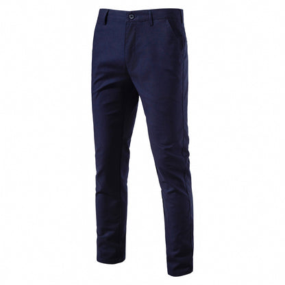 MAOXIANGSHOP 2025 Autumn new men's cotton and linen casual pants breathable straight teen solid color versatile men's trousers