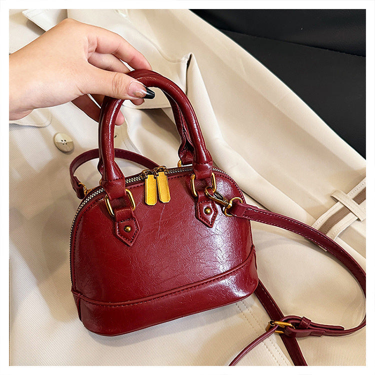 MAOXIANGSHOP 2025 bags fashion popular patent leather glossy shell bag women's niche texture women's handbag ins messenger bag