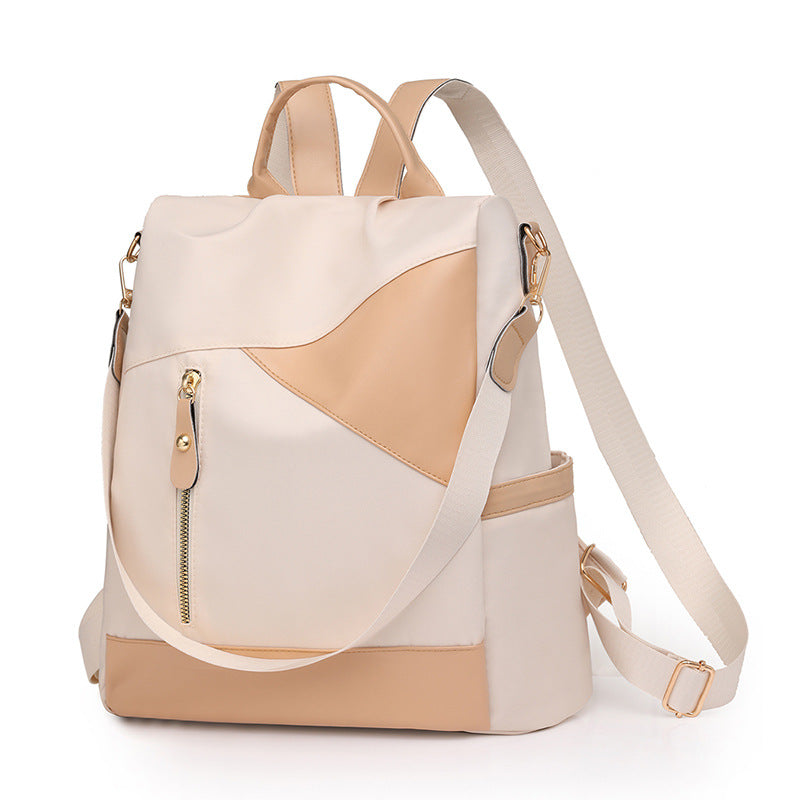 MAOXIANGSHOP 2025Splicing backpack women's contrasting soft leather shoulder bag popular spring new student multi-purpose Korean version women's backpack